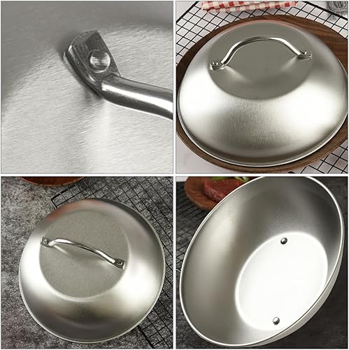 Miniatura 6 de OSALADI Tapa de cúpula de acero inoxidable Tapa de cúpula de fusión Tapa de plancha Cúpula de metal Tapa de sartén de cocina Tapas redondas de