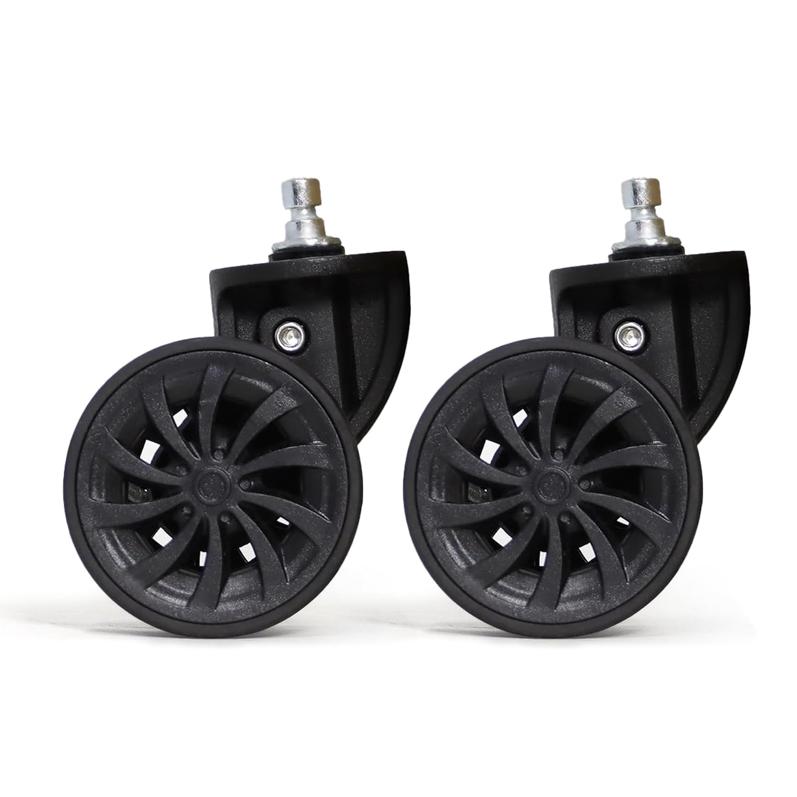 Luggage Replacement Wheels, Swivel Spinner Caster, Repair Parts for Suitcase, Set of 2 Black