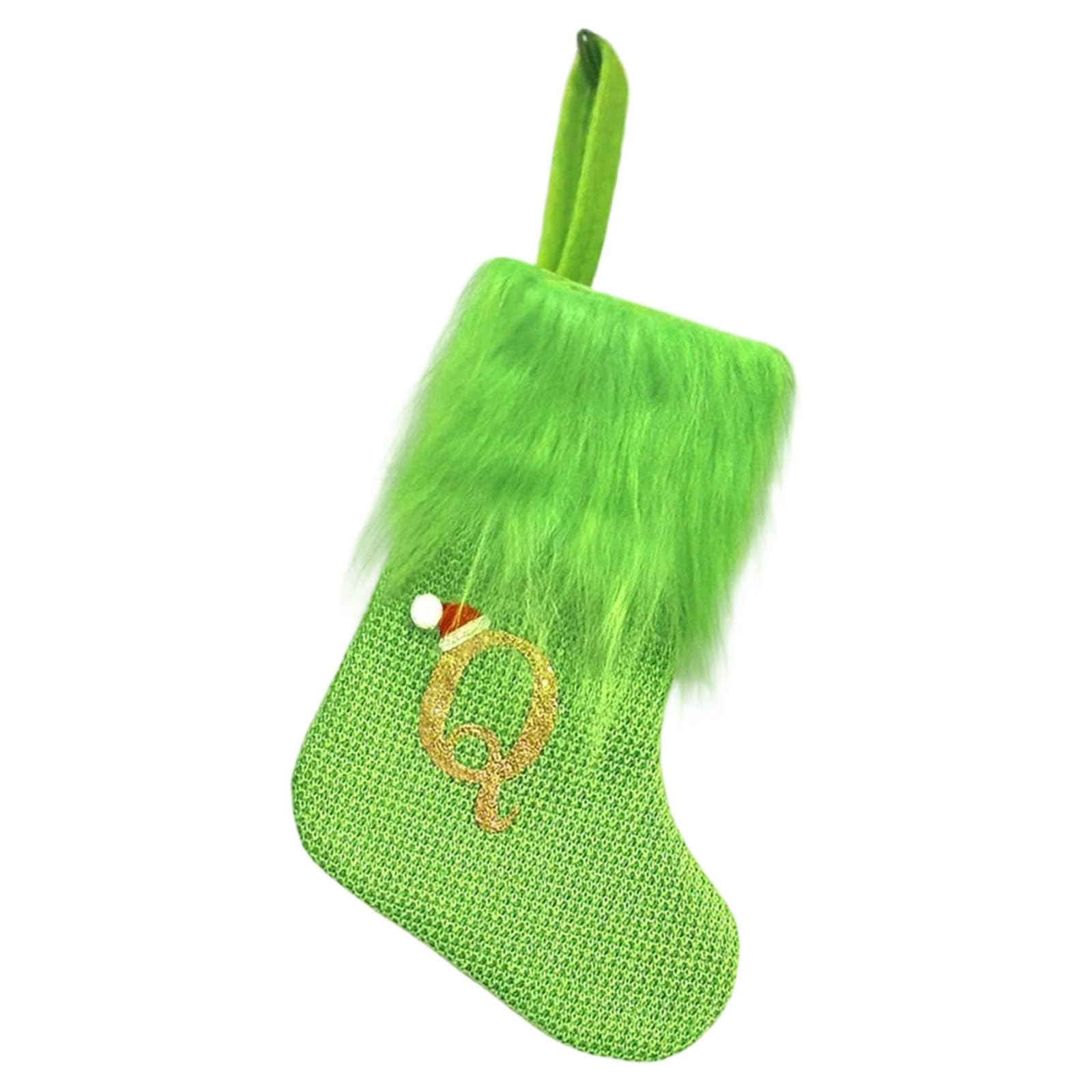 Xjdzineq Holiday Sock Durablility Hanging for Candy Gifts Holder Festival Decoration Classical Christmas Letter Knitted Stocking Bag