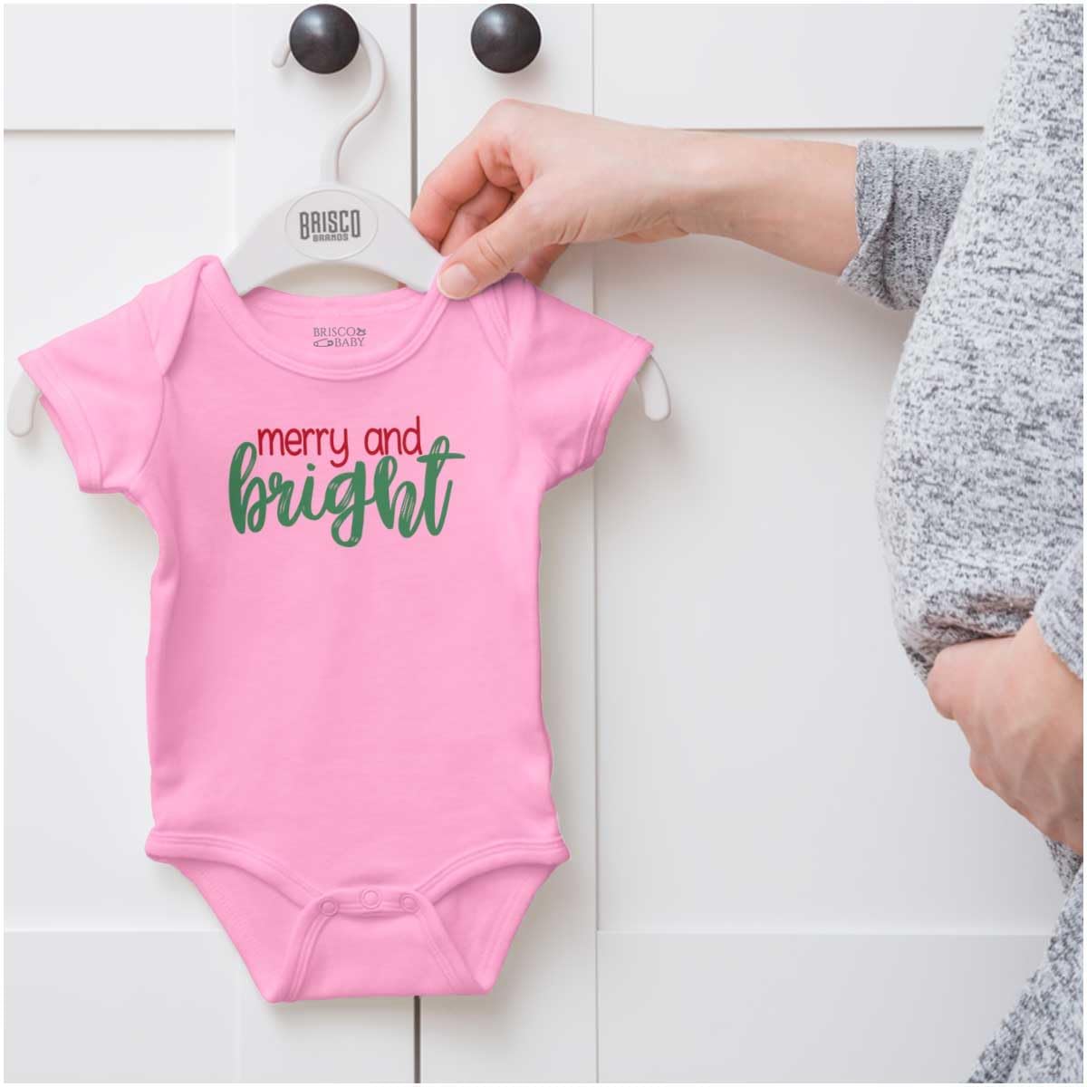 Christmas Merry and Bright Baby Bodysuit Jumper Girls