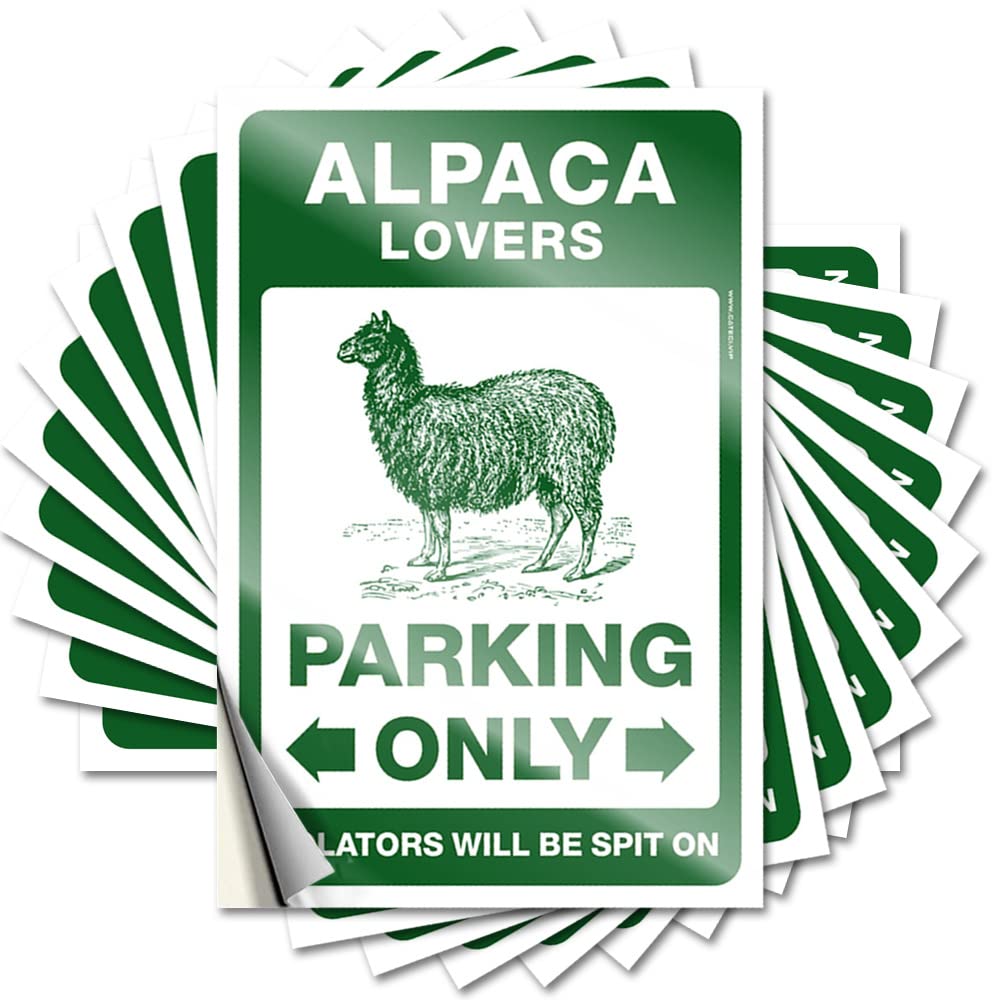Decal Positive Mens Bathroom Decor Hard Alpaca Lovers Parking Only - No Residue Decals for Gamers(12X18CM)