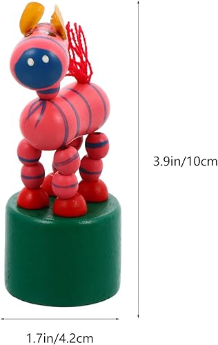 Miniatura 6 de NUOBESTY 12 piezas de juguetes de madera para niños, marionetas de dedo para niños, figuras de animales de madera, base de prensa, marionetas de