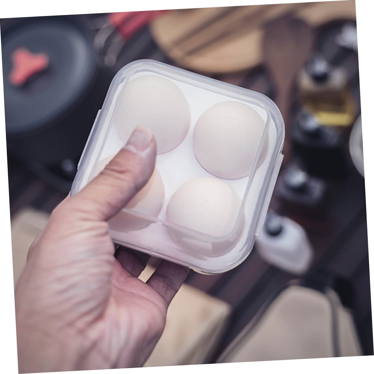HOMSFOU 6stücke Stapelbare Eierboxen Robuste Kunststoff-eierbehälter Für Camping Outdoor Und Kühlschrank Fächer Design Schlagfest Und Transparent Für Eieraufbewahrung