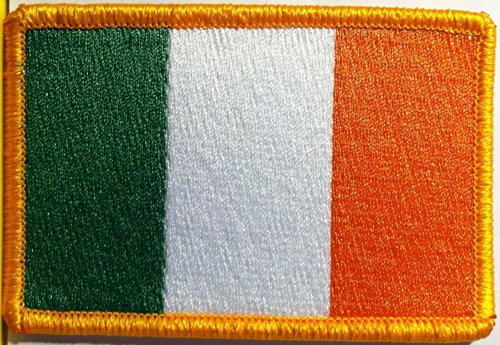 Ireland Flag Embroidery Iron-on Patch Irish Emblem Gold Border