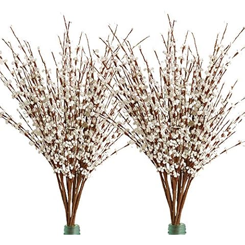 Famibay Artificial Flowers White Jasmine Flowers Long Stems 20 Pieces 29" Jasmine Plants Indoor Jasmine Twigs and Branches for Home Wedding Table Decor Cover