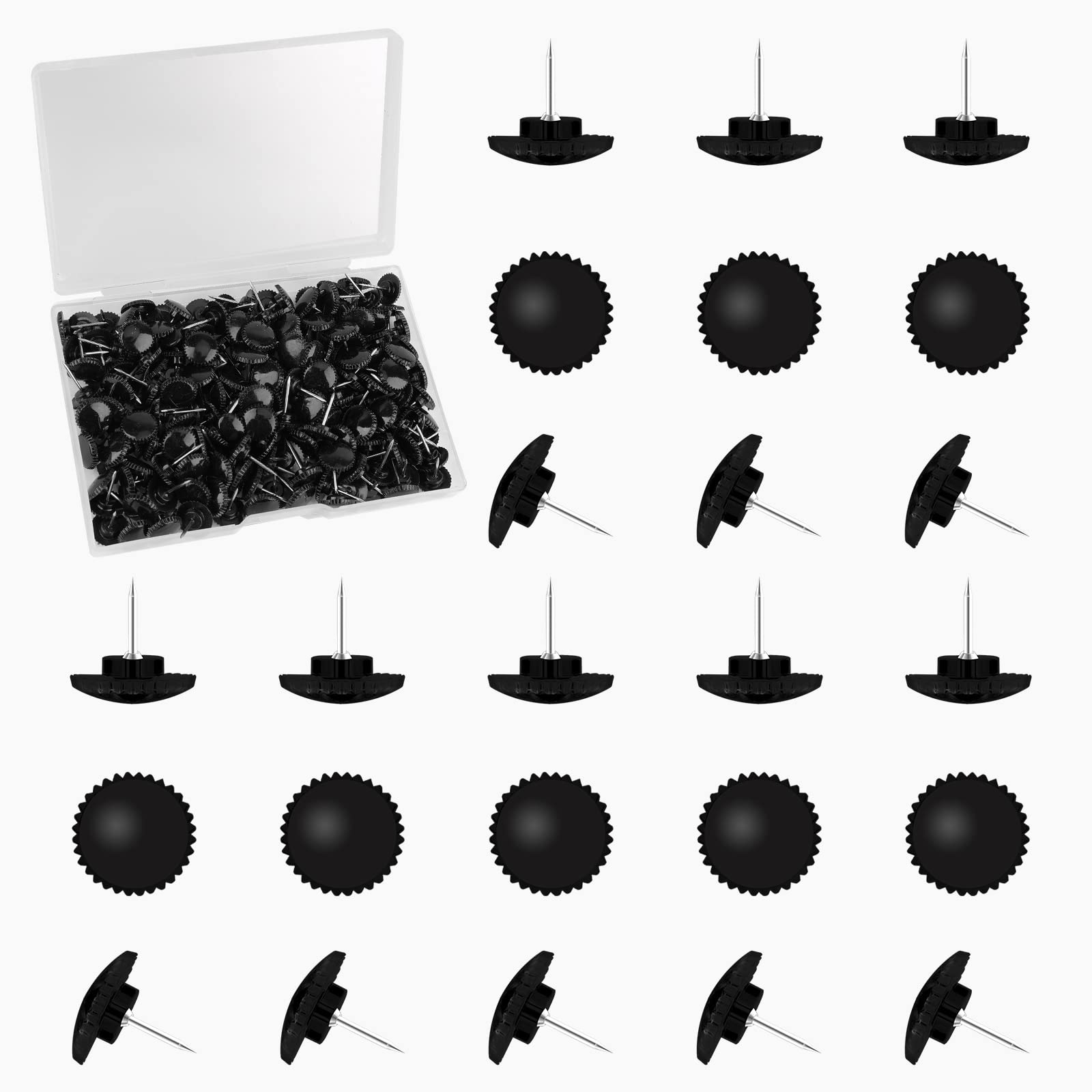 Savita 150pcs Push Pins - Transparent Plastic Head, Stainless Steel Tips, For Bulletin & Cork Boards - View #7
