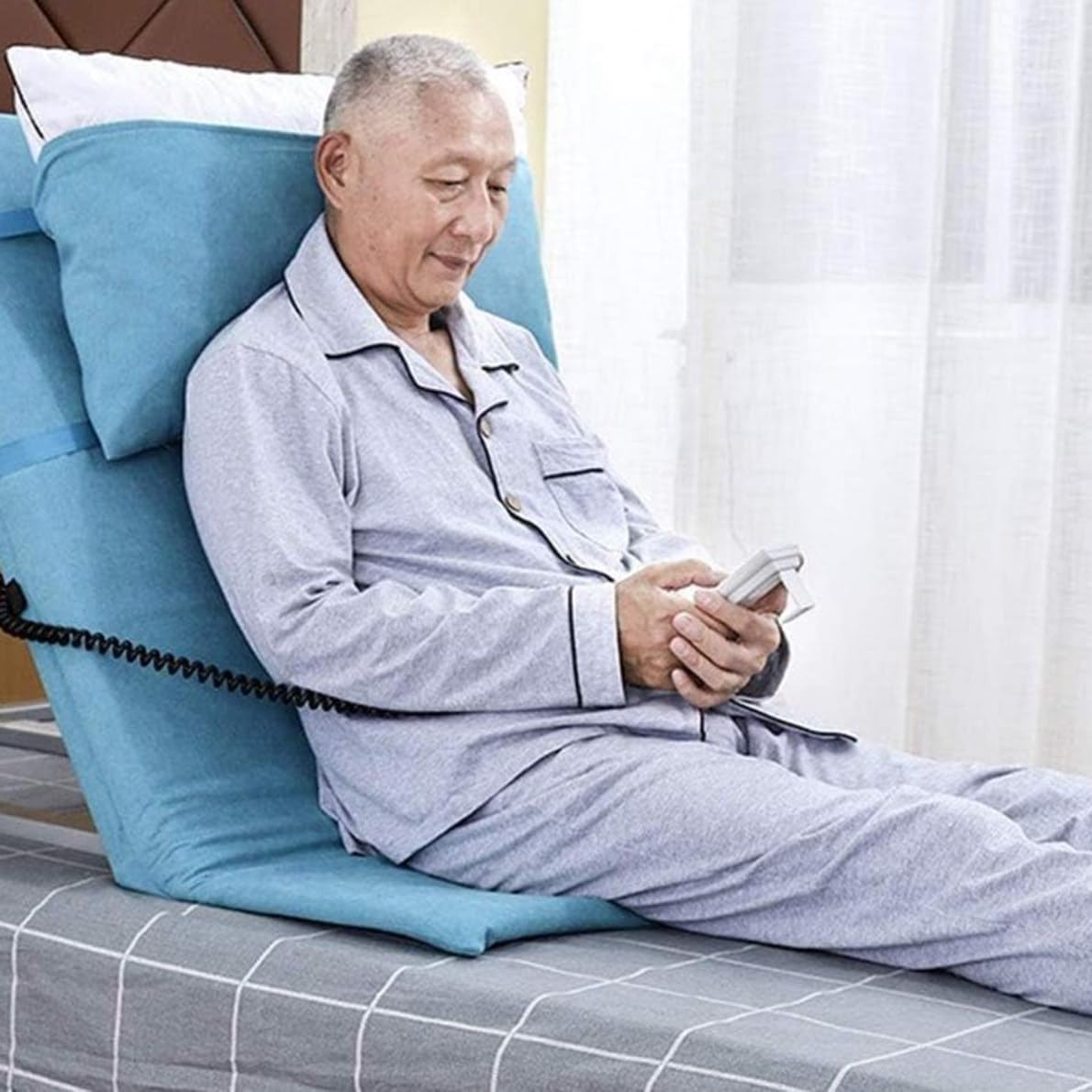 LYDZUSDP Electric Lift Bed Backrest,Portable Medical Pillow Lifter,Adjustable Mattress Sitting and Standing Aids,Relief of Acid Reflux,Post-Operative and Snoring