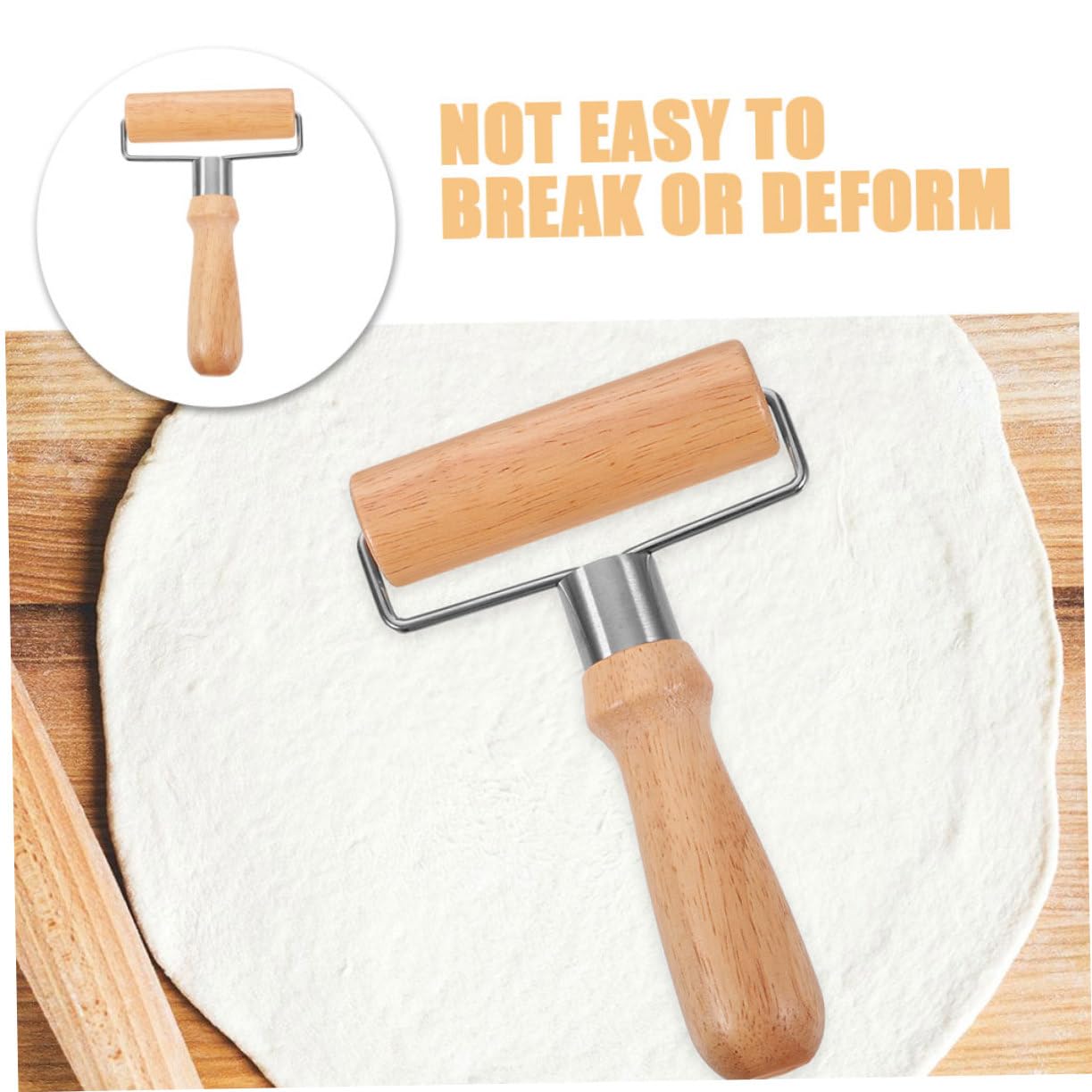 MAGICLULU 5piezas Rodillo De Madera Para Hornear Herramienta De Cocina Ergonómica Para Pasteles y Pizza Rodillo Antiadherente De Madera Natural Para Repostería y Masa De Pizza