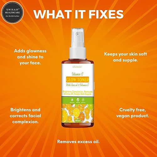 Miniatura 3 de Tónico de vitamina C para la cara – Tónico de piel sensible que brilla con vitamina C | Tónico facial para una piel más brillante y suave | Tónico