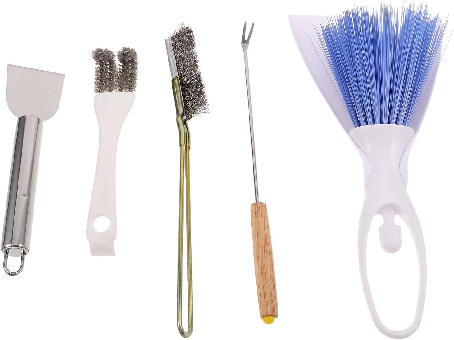 VICASKY Small Animal Cage Cleaning Tool Set with Poop Scraper and Droppings Brush, Stainless Steel and Abs Plastic for Thorough Sanitation and Cleaning Hard-to-Reach Areas in Bird Cages
