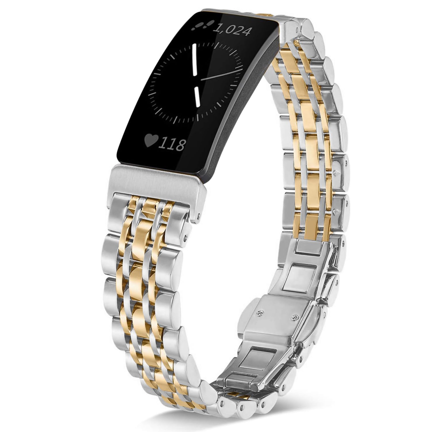 Compatible for Fitbit Inspire HR/Inspire Inspire Bands, Stainless Steel  Metal Replacement Wrist Band for Fitbit Inspire Women Man Large Small