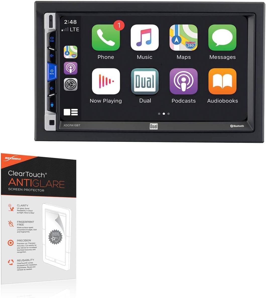 BoxWave Screen Protector Compatible with Dual Electronics XDCPA10BT - ClearTouch Anti-Glare Privacy (2-Pack), Privacy Screen Protector Flexible Film Anti-Glare