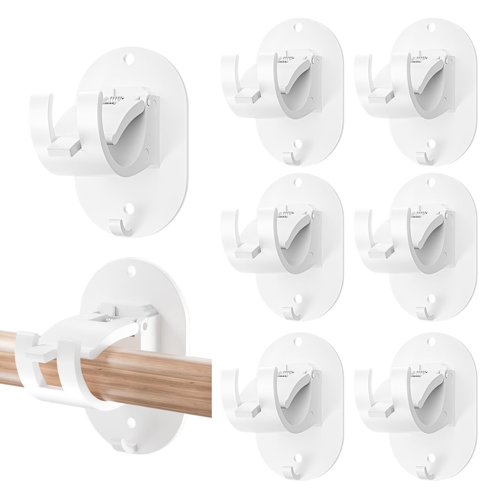 Supports De Tringle à Rideau Auto-adhésifs – Lot De 4, ABS, Sans Perçage – Pour Salle De Bain, Chambre (noir)