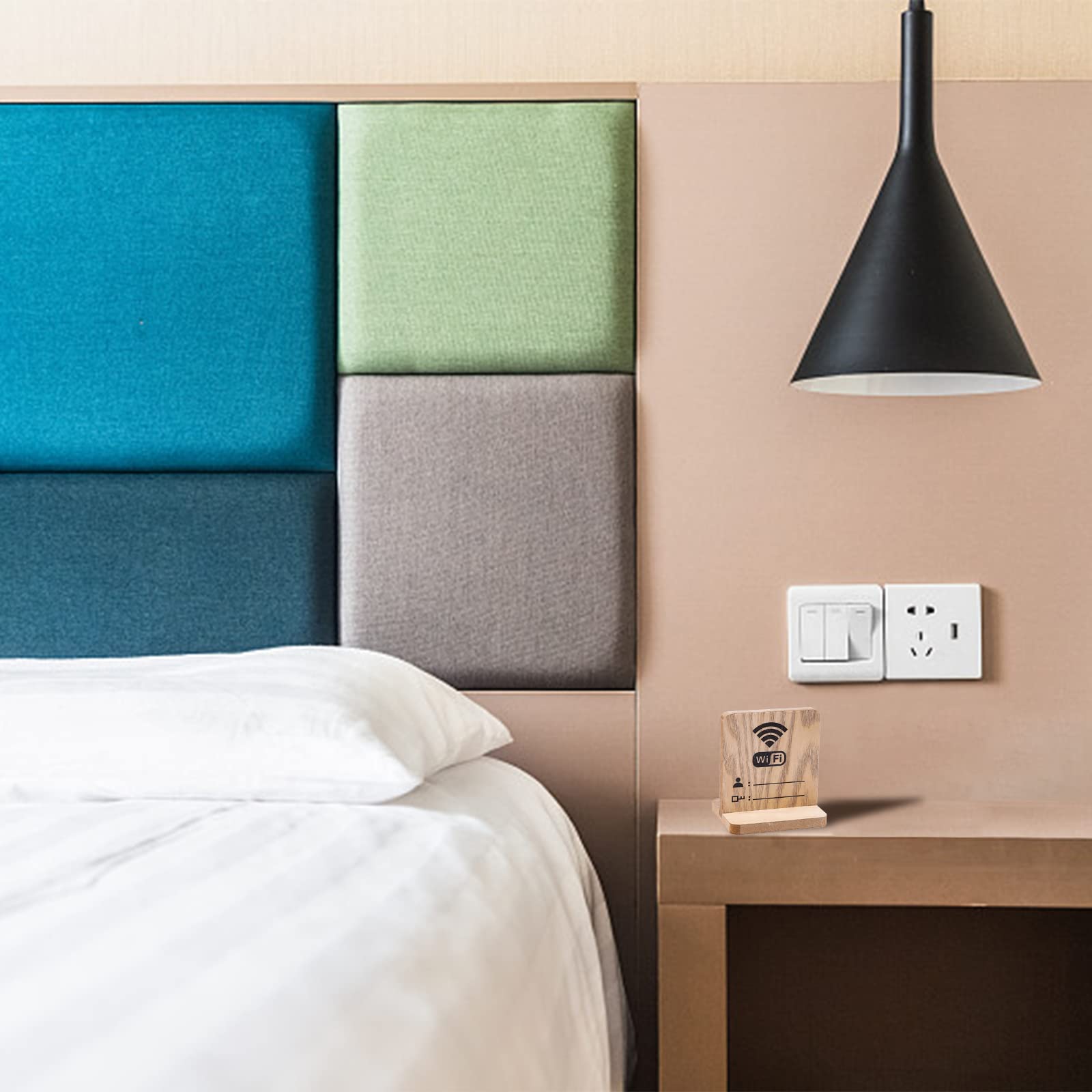 Cartello WiFi In Legno Massello | Portapassword Da Tavolo | Per Casa E Ufficio - Foto 7