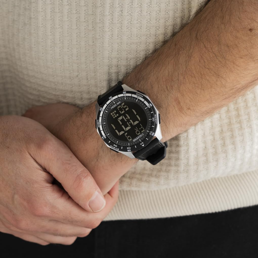 Calypso Orologio Digitale Uomo in Gomma Nero | Orologio Sportivo, Vetro ad Alta Resistenza, Impermeabile 10 ATM K5887/4