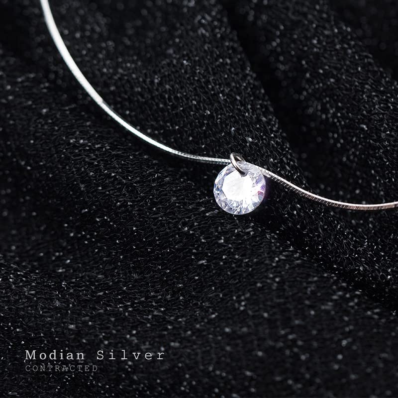 Czysta 925 Sterling Silver Olśniewający AAA Cyrkon Okrągły Wisiorek Naszyjnik Moda Choker Naszyjnik Biżuterii