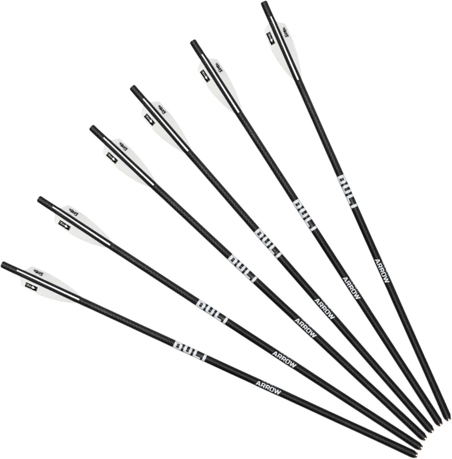 Tooth Of The Arrow Fletched Crossbow Bolts – High-Strength 3K Woven Carbon – Brass Insert Installed – 3 Fletched Vanes – Hunting Crossbow Arrows – 20” or 22” (16 Inch)