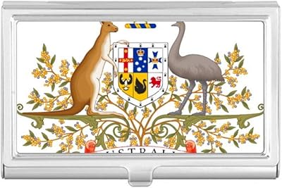 Canberra Australia National Emblem Business Card Holder Case Pocket Box Wallet
