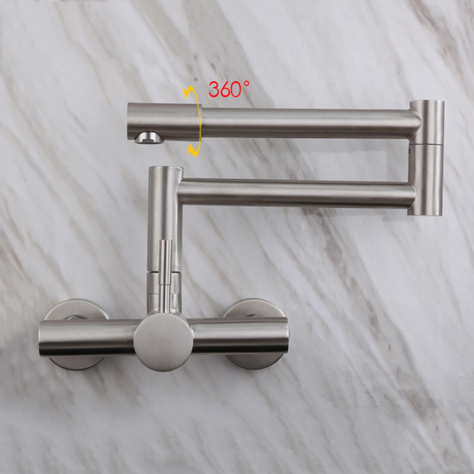 304 Stainless Steel Kitchen Faucet Wall-Mounted In-Wall Hot And Cold - View #12