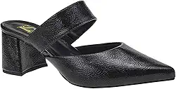 Scarpin Feminino Mule Social Salto Bloco Tamanco Bico Fino 0001