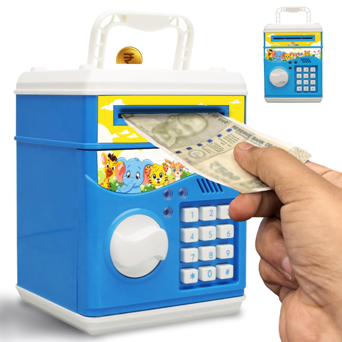 Wembley Atm Piggy Bank For Kids Girl Boys Gullak For Money Bank With Password & Music Auto Scroll Money Saving Box With Coin Cash Slot Gifts For Kids - Modern (B0CSNB89P1) Amazon Price History, Amazon Price Tracker