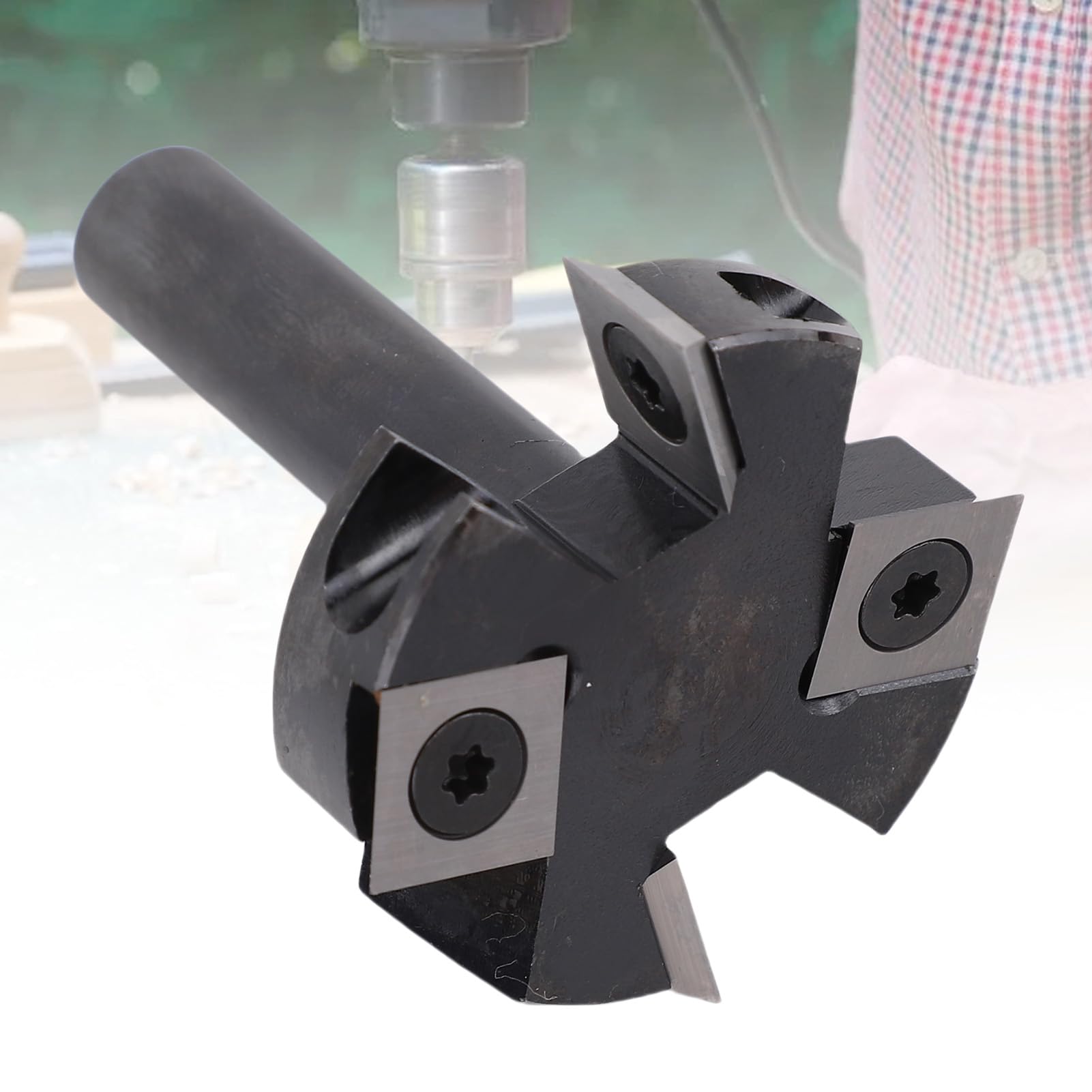 Punta per fresatura per appiattimento lastra 12mm 15 32in Gambo tondo 4 scanalature in carburo cementato CNC Spoilboard Punta per superficie per progetti di lavorazione del legno