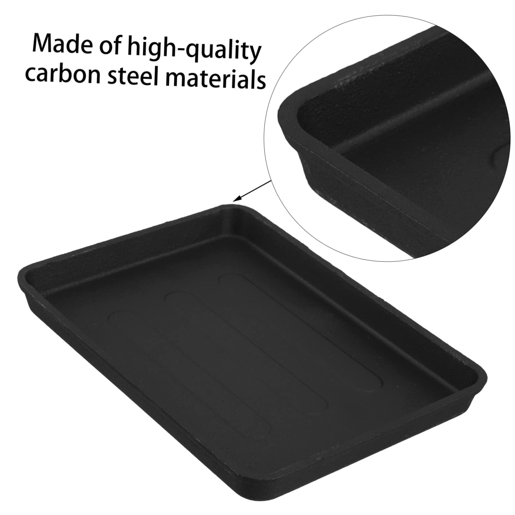 SHOWERORO Large Square Cast Iron Teppanyaki Grill Pan Heavy Duty Bbq Grill Plate Easy to