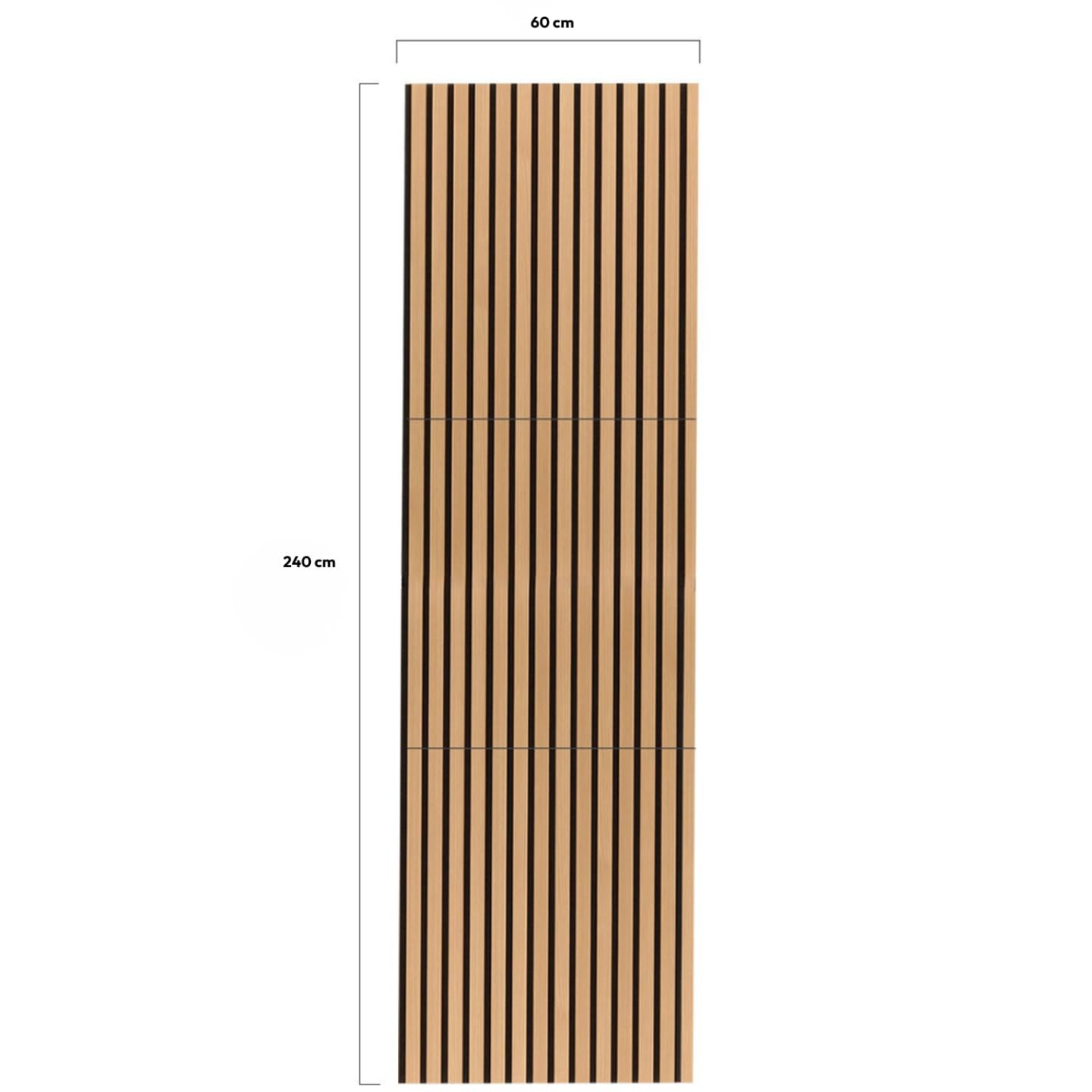 IDMarket - Panneaux acoustiques en tasseaux de Bois 240 x 60 cm Effet chêne Clair et Noir