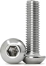 (50pcs) M5 x 16mm 304 Stainless Steel Pan Head Cap Screw with Hex Socket Full Thread