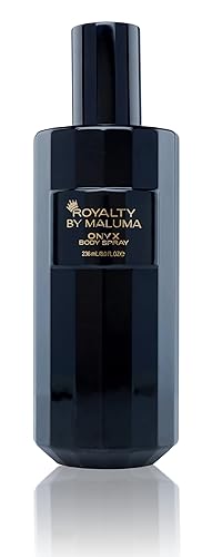 Royalty by Maluma Onyx Body Spray, 8 onzas Perfume de lujo de larga duración para hombres Fragancia de madera de ámbar Fougere Cardamón, pera,