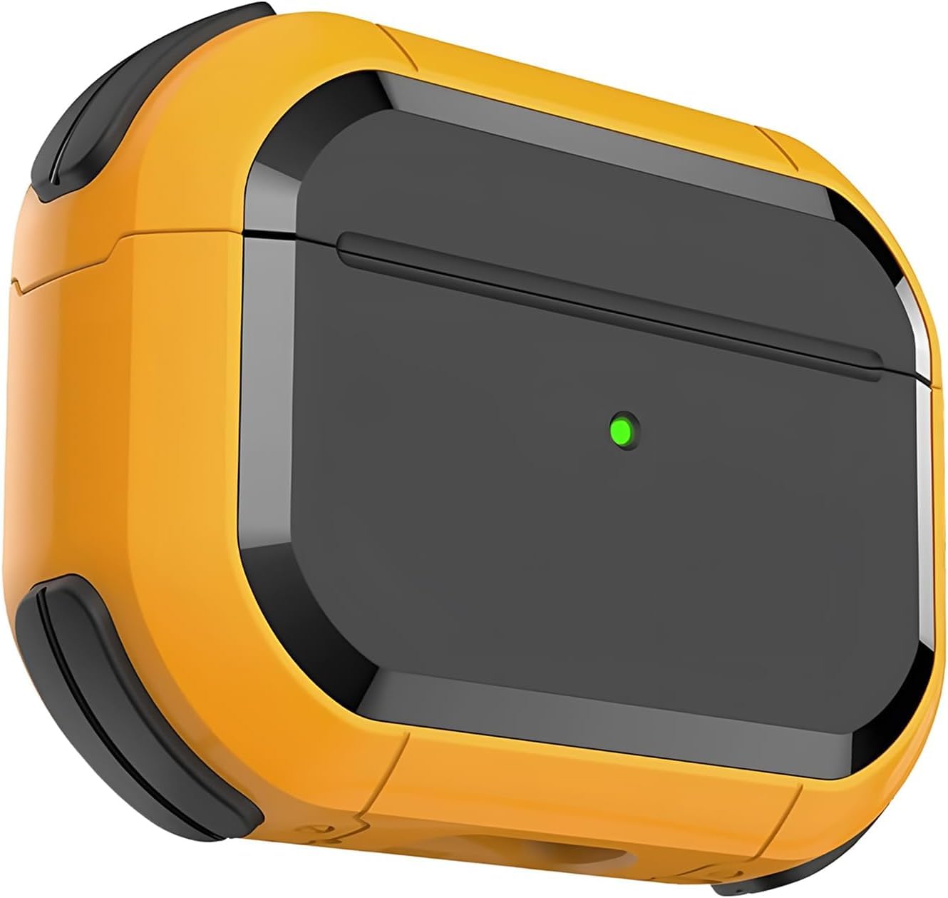 Minesk Airpods 3 ile Uyumlu Armor Serisi Darbelere Karşı Ultra Güçlü Koruma Fiber Karbon Arka Tasarım Kılıf (Sarı)