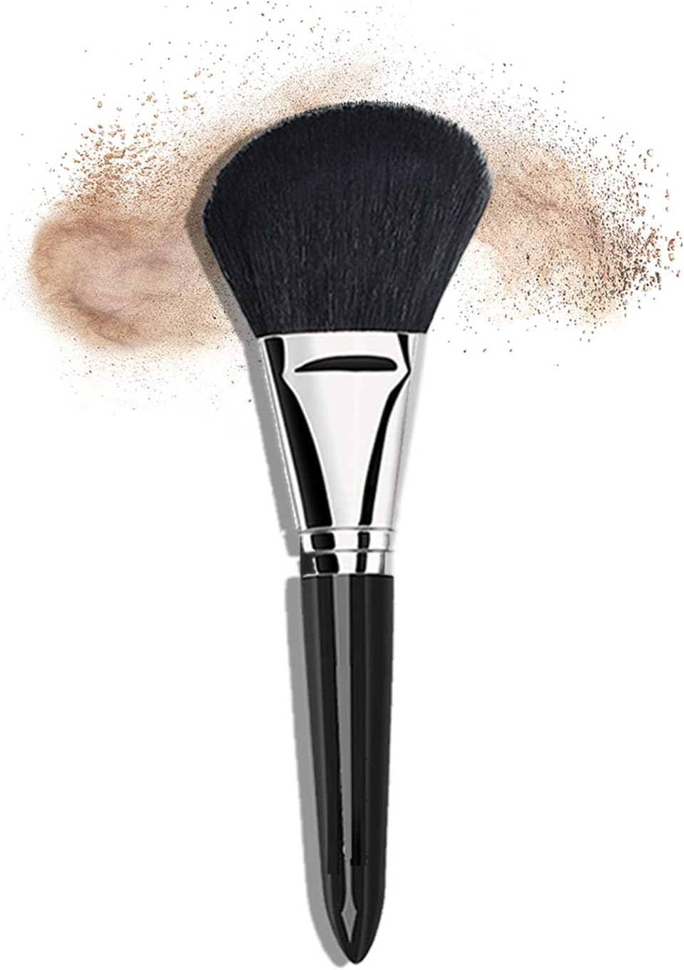 Oblique Head Powder Brush Large Goat Hair Blush Brush, Animal Hair Wood Handle AluminumTubes Make Up Brush for Loose or Pressed Powder Sweep BLD