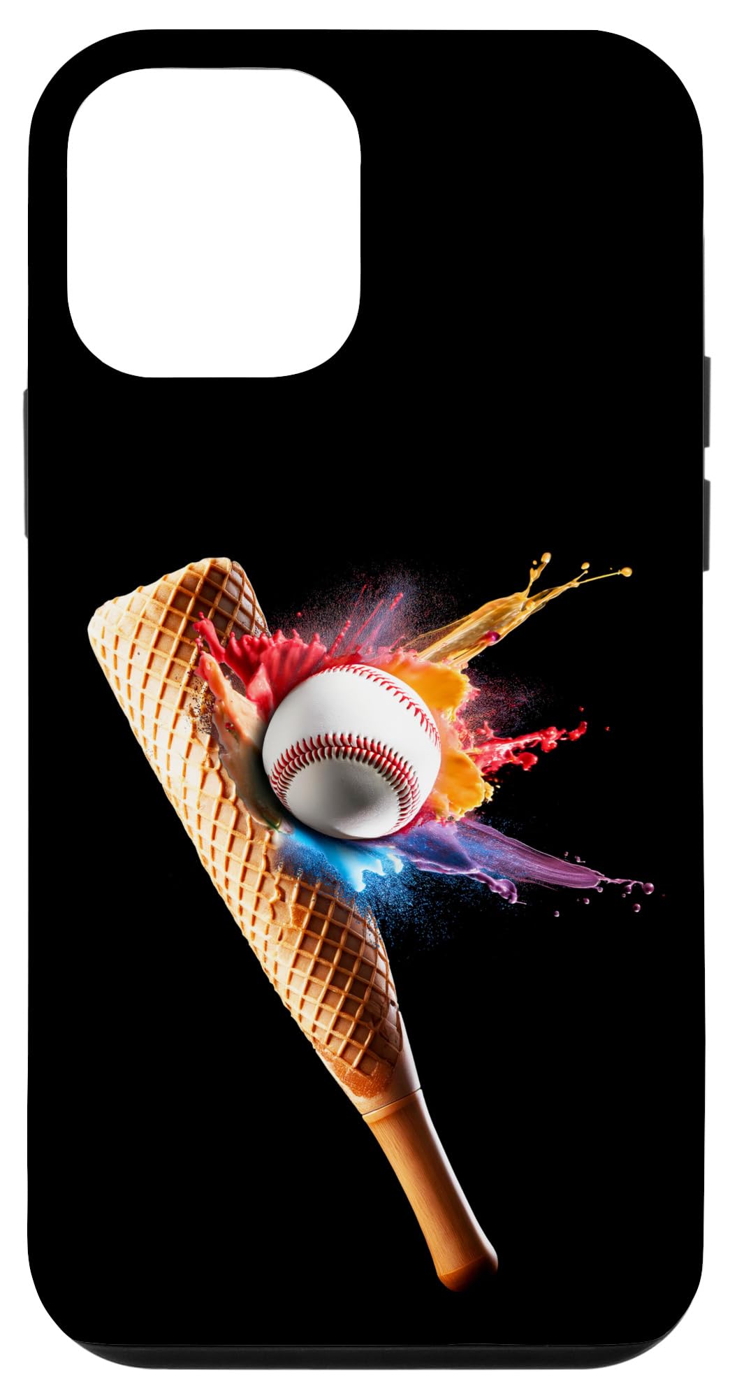 Baseball Ice Cream Colorful Watercolor Splash Baseball Lover Case for iPhone 12 mini