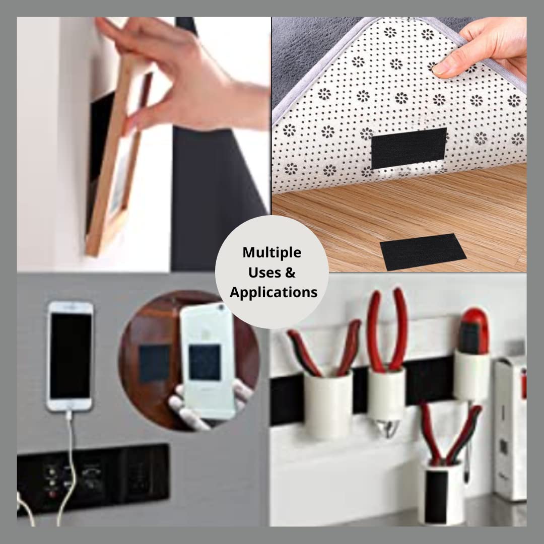 Armorx Self Adhesive Fastener Hook & Loop Multi-Functional Mounting Stick-On Tape - White - 25 feet 3
