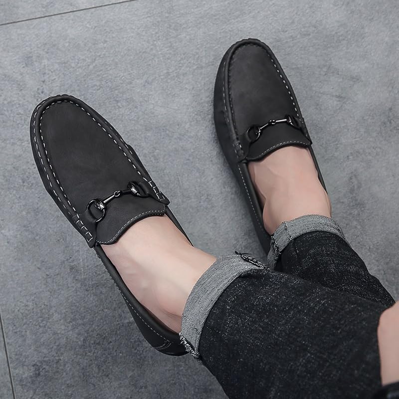 Men's Loafers Shoes Round Toe PU Leather Loafer Shoes Flat Heel Comfortable Lightweight Prom Fashion Slip-ons3