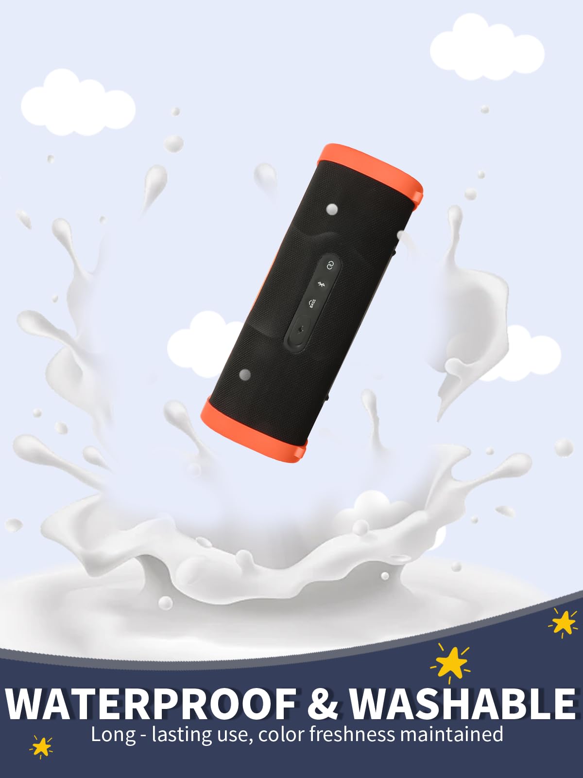Etui ochronne do Xiaomi Sound Party Bluetooth Speaker, yystao silikonowe etui kompatybilne z Xiaomi Sound Party, odporne na uderzenia, pyłoszczelne, wytrzymałe, pomarańczowe