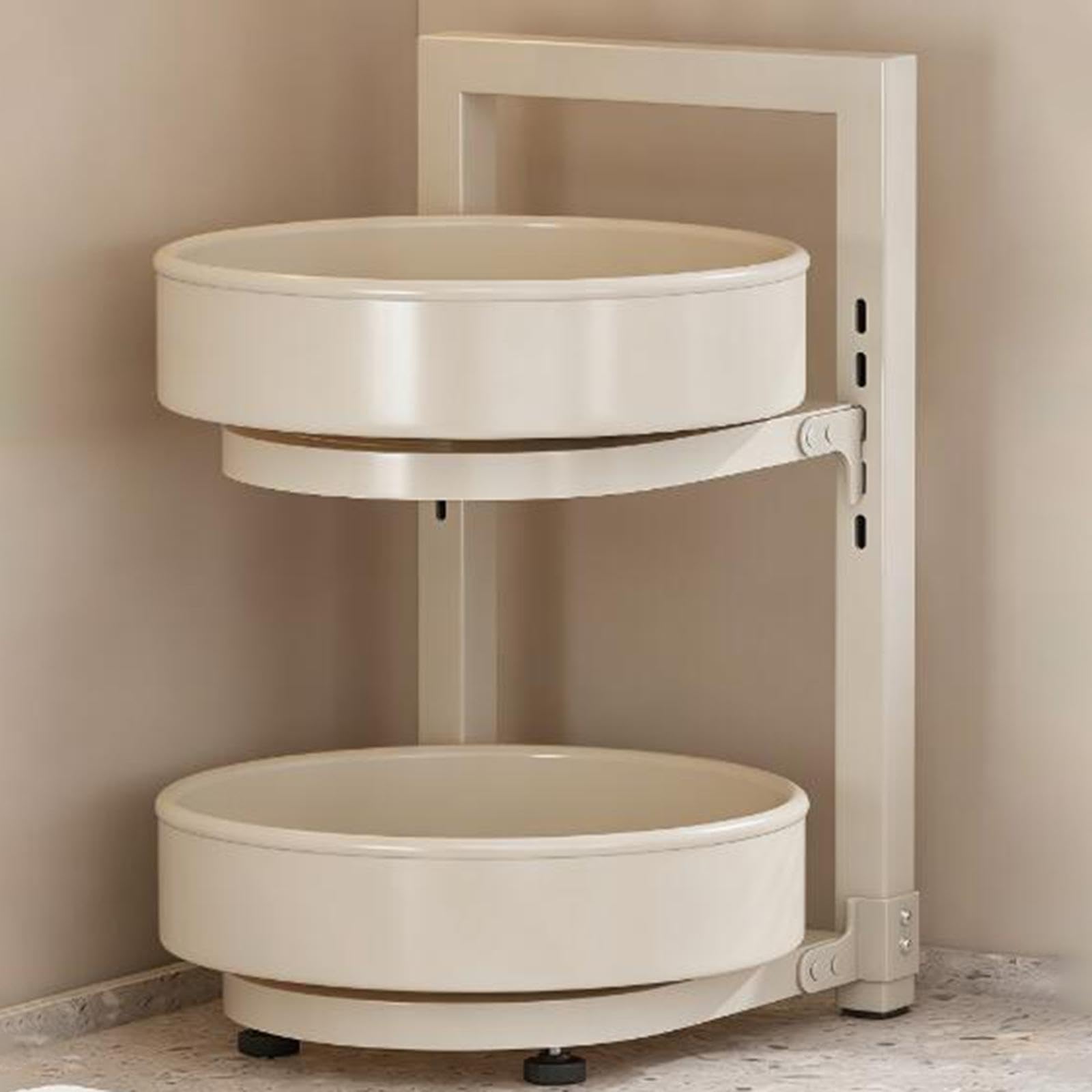 Portaspezie Organizer Ripiano Cucina Scaffale Contenitore Ferro Resistente Vassoi Portaoggetti Accessori Adatto per Cucina Sala da Pranzo, Bianco, 2 Strati