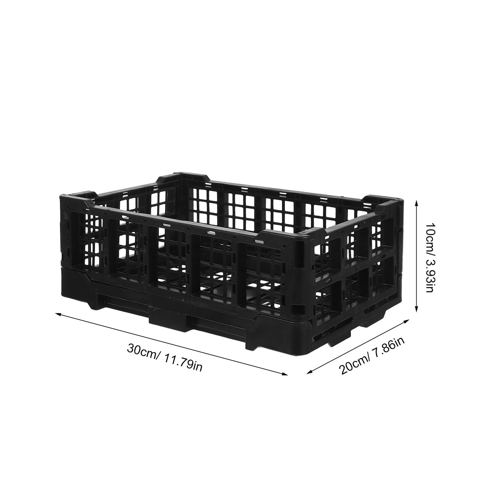 SHINEOFI Cesta de Plástico Plegable Negra de 2 Piezas para Baño y Oficina | Ligera y Plegable, Plástico Resistente, Formato Compacto para Armario y Estantes, Organización Práctica
