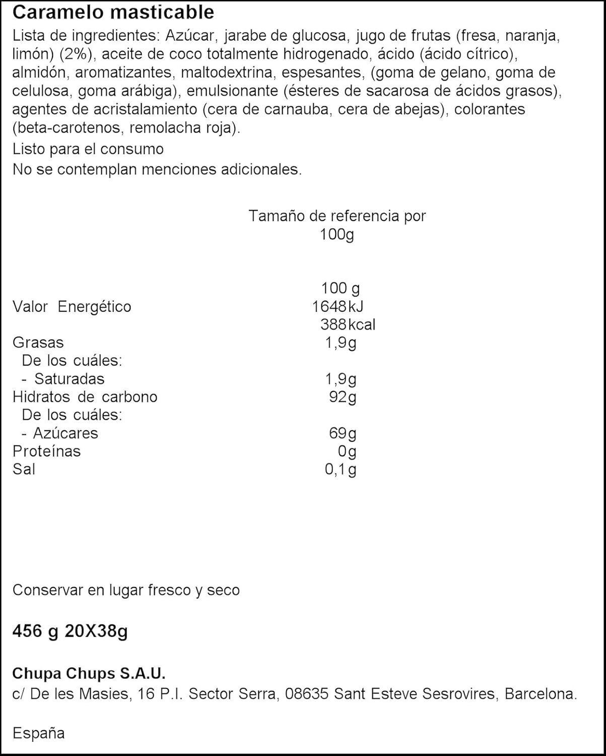 Mentos Caramelo Masticable 20x38g Frutas Variadas Caramelos Redondos