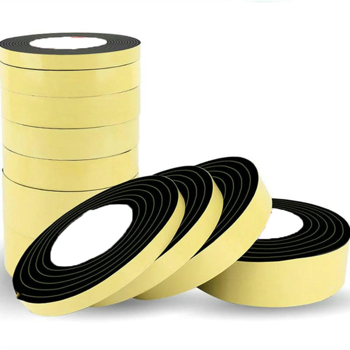 10M Black Foam Sponge Rubber Strip Tape Strong Adhesive Anti-Collision Waterproof Window Door Seal Strip Weather Stripping-5M x 40mm x 3.0mm