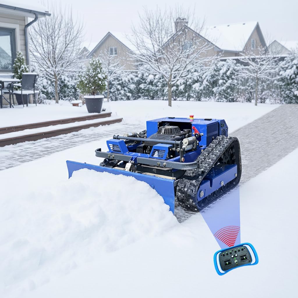 Remote Control Tracked Snow Blower & Lawn Mower for Steep Slopes: Best 4WD Hybrid for Large Yards