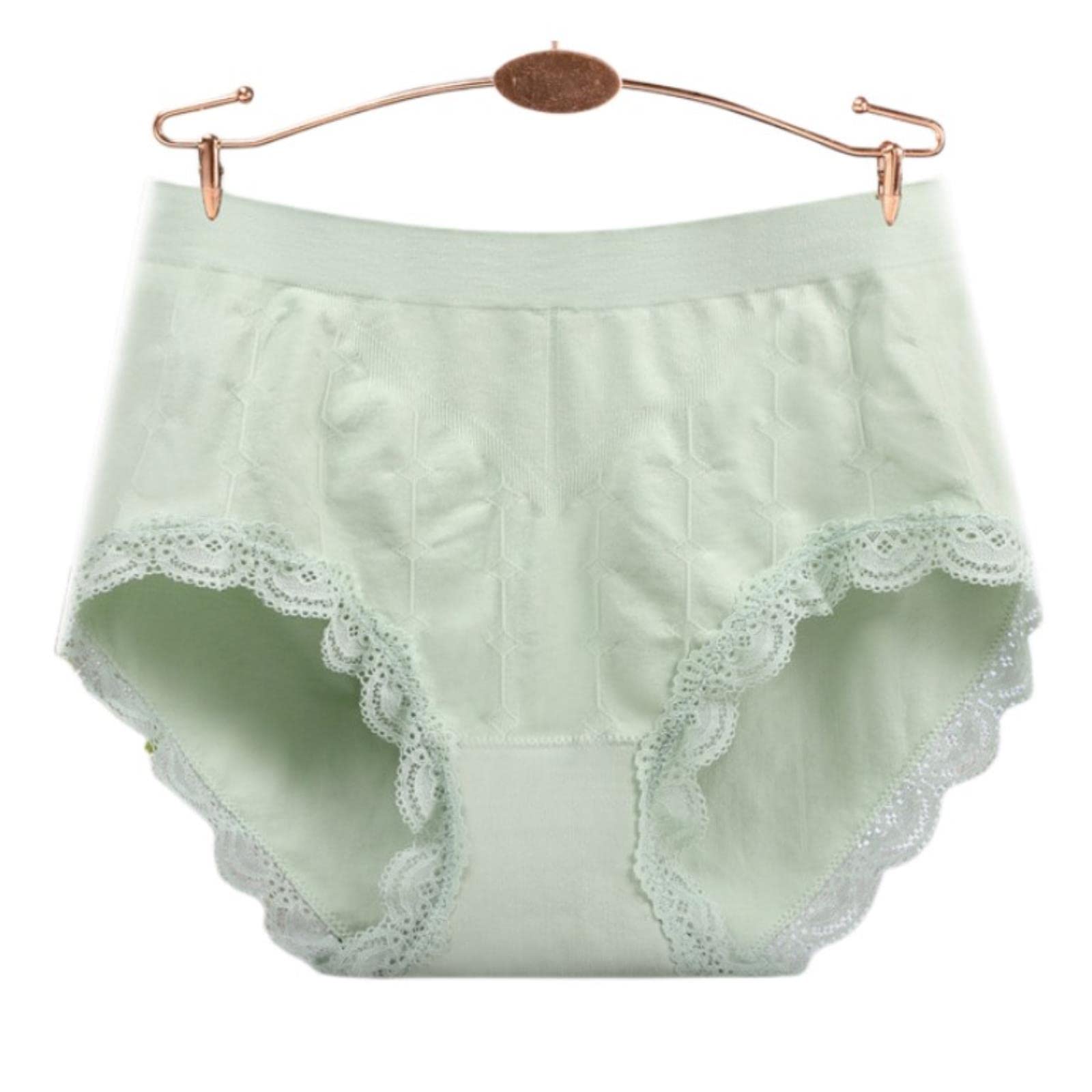 Pełne majtki z wysokim stanem 3 szt. wysoki stan plus size bawełniane majtki damskie damskie - jasnozielone, 5XL 75-100 kg