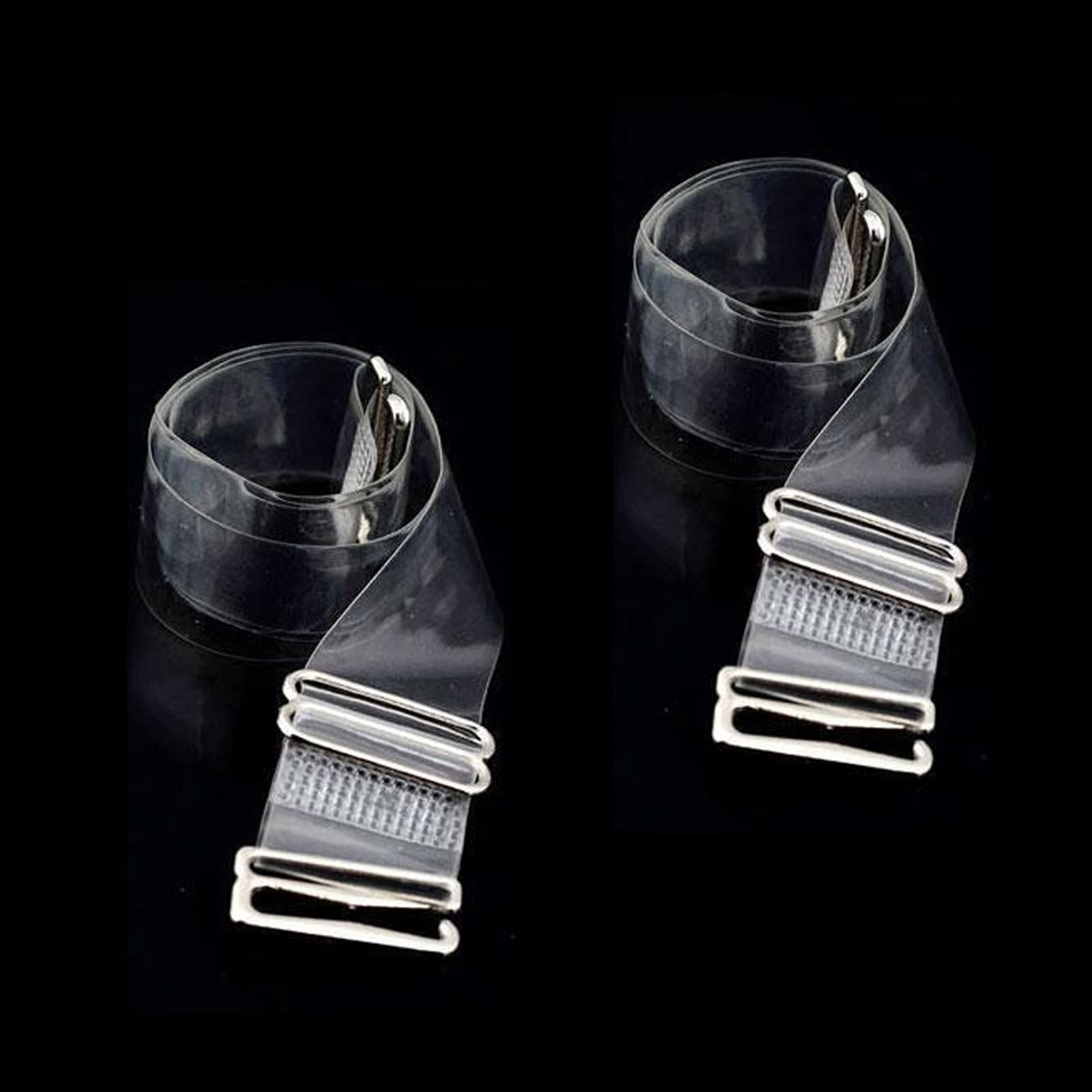 StyFun Women's Transparent Plastic Detachable Transparent Straps Bra Strap Plastic Metal Freesize Pack of 2 18mm - Image 3 thumbnail