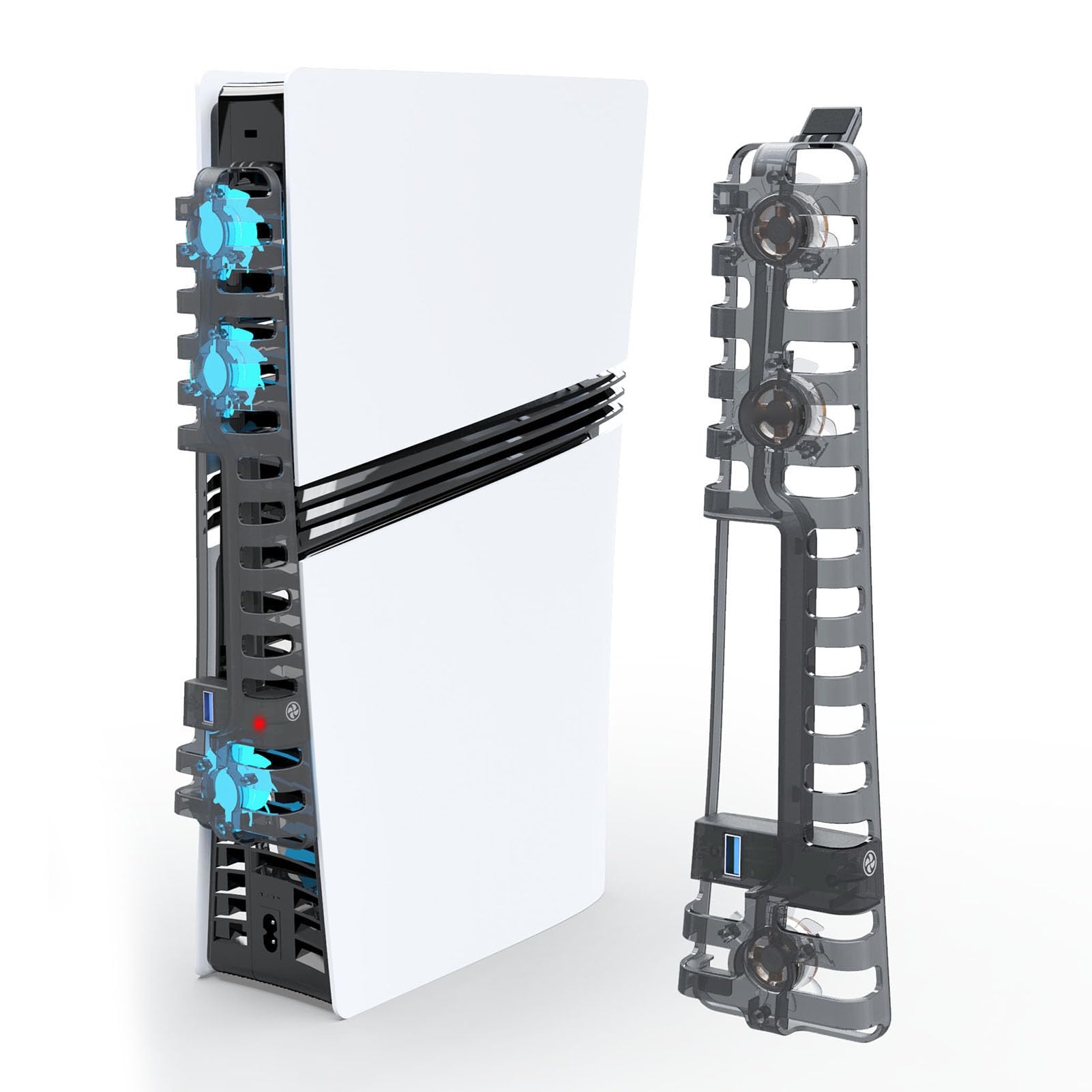 Lüfter für PS 5 Pro/Slim-Konsole, PS 5 Silent Enhanced Cooling Fan mit 3 lüftern und USB 3.0-Anschluss, Automatische Lüftergeschwindigkeit je nach Temperatur einstellbar