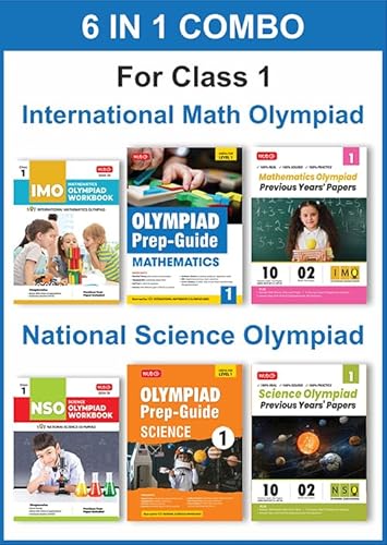 MTG Class-1 (Mathematics &amp; Science) IMO-NSO Olympiad Workbook, Prep-Guide &amp; Previous Years Papers (PYQs) with Mock Test Paper - SOF Olympiad Books For 2024-25 Exam (Set of 6 Books)