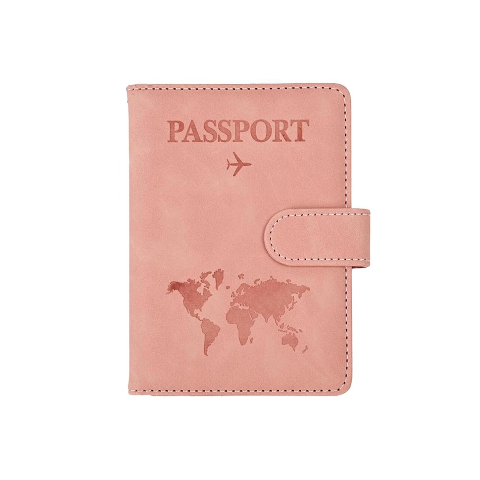 1 Piece Passport Cover for Women, Travel Document Organizer with RFID Protection, Multi-Functional Passport Holder Pouch for Air Travel Essentials, Pink Color Design-image-33