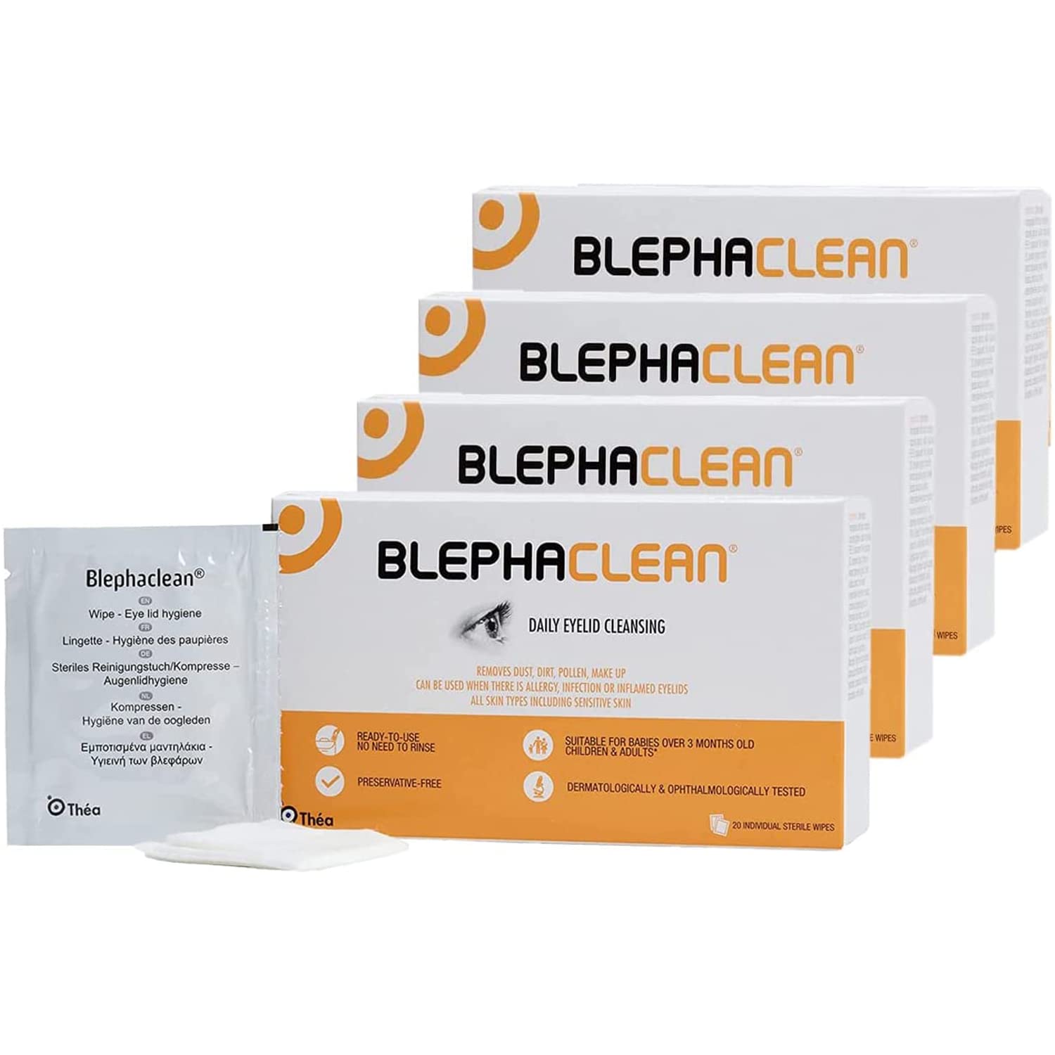 Buy 80 Blephaclean Daily Eyelid Wipes Gentle Cleansing for