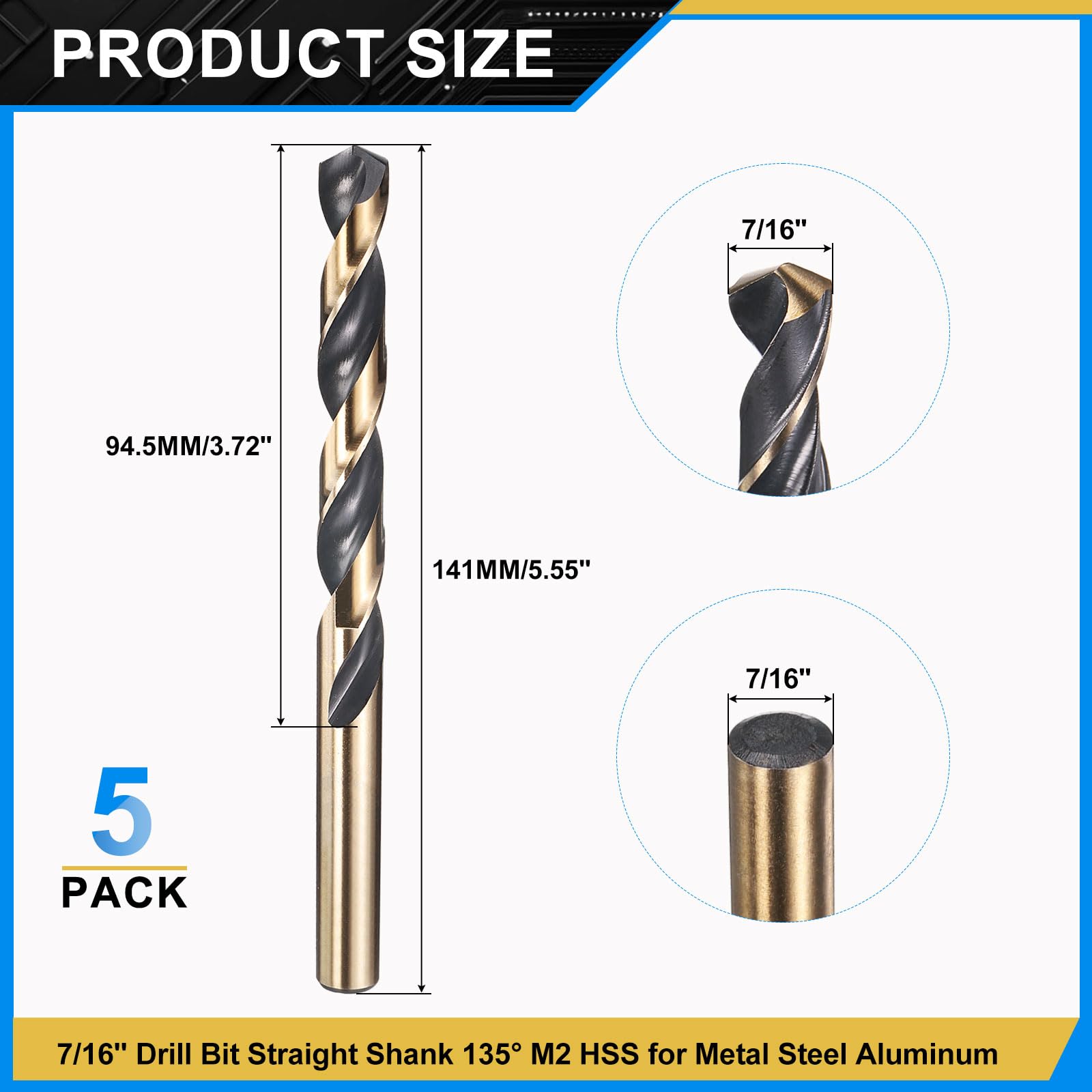 PATIKIL 11.1mm Drill Bit 7/16" - Image 2