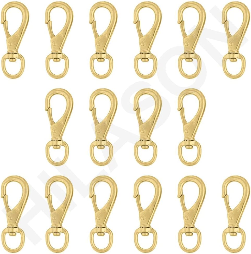 16 Pcs. 7/8 in Western Tack Solid Brass Spring Snap by Hilason