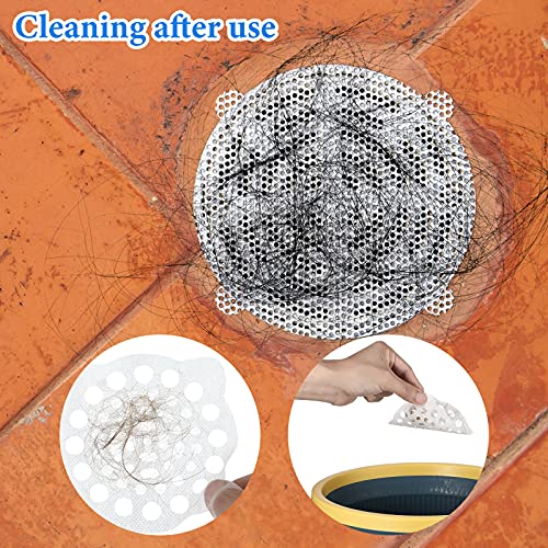 image for CHENGU 32 Pieces Floor Drain Sticker Disposable Shower Drain Hair Catc